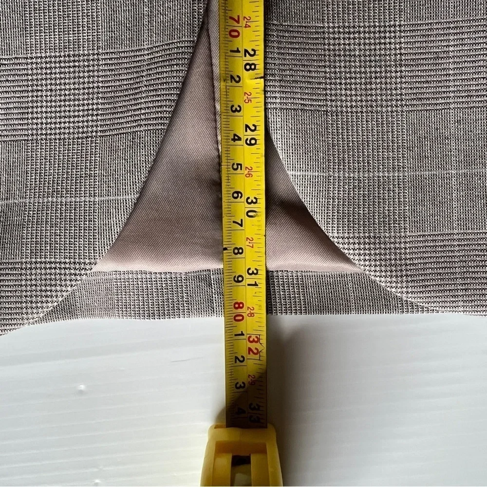 ZARA CHECKED SUIT JACKET BEIGE SIZE 40 | 4259/744/986